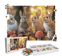 Jigsaw Puzzles for Adults 1000 Educational Game jigsaw puzzle Hard Difficult Challenging Large Puzzle Jigsaw Home Wall Decors Family Challenge Unique Gifts Theme: Mushroom Rabbit Puzzle W3H-108