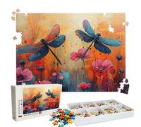 Jigsaw Puzzles for Adults 1000 Educational Game jigsaw puzzle Hard Difficult Challenging Large Puzzle Jigsaw Home Wall Decors Family Challenge Unique Gifts Theme: Animal Dragonfly Puzzle W3H-821