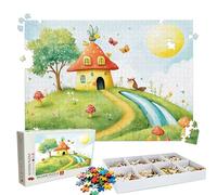Jigsaw Puzzles for Adults 1000 Educational Game jigsaw puzzle Hard Difficult Challenging Large Puzzle Jigsaw Home Wall Decors Family Challenge Unique Gifts Theme: Moon Mushroom House Puzzle W3H-467