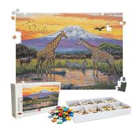 Jigsaw Puzzles for Adults 1000 Educational Game jigsaw puzzle Hard Difficult Challenging Large Puzzle Jigsaw Home Wall Decors Family Challenge Gifts Theme: Mountain Range Giraffe Puzzle W3H-239