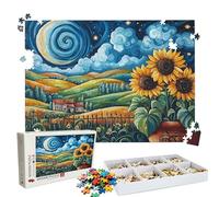 Jigsaw Puzzles for Adults 1000 Educational Game jigsaw puzzle Hard Difficult Challenging Large Puzzle Jigsaw Home Wall Decors Family Challenge Unique Gifts Theme: Abstract Sunflower Puzzle W3H-694