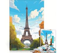 Jigsaw Puzzles for Adults 1000 Eiffel Tower Vector, Fun Games, Decompressing Intellectual, Improving Love between Couples 38x26cm