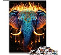 Jigsaw Puzzles for Adults 1000 Elephant Fire Water, Suitable for Ages 14 And Up Home Educational Games DIY Toys Artwork Gift (Size 26x38cm)