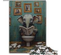 Jigsaw Puzzles for Adults 1000 Elephant Go Toilet Puzzles for Adults size : 50x75cm Perfect for Teenagers & Collectors, Ideal Home Decor & Travel Gift