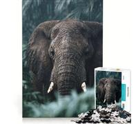Jigsaw Puzzles for Adults 1000 Elephant in The Jungle, Fun Games, Decompressing Intellectual, Improving Love between Couples 38x52cm
