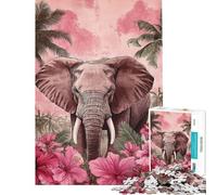 Jigsaw Puzzles for Adults 1000 Elephant in Tropical Paradise Adult Puzzles Hands-on Game Staycation Kill Time Birthday Present, Gifts, (Size 50x75cm)