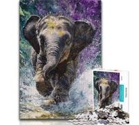 Jigsaw Puzzles for Adults 1000 Elephant Watercolor 1000 Pieces for Adults,Challenging Family Activity Games DIY Toy for Home Wall Decor Gifts 38x26cm