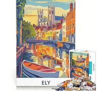 Jigsaw Puzzles for Adults 1000 Ely Canal Sunset, Fun Games, Decompressing Intellectual, Improving Love between Couples 50x75cm
