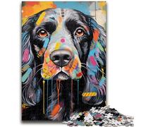 Jigsaw Puzzles for Adults 1000 English Cocker Spaniel Graffiti 1000 Piece Jigsaw,Learning Educational Toys Family Games Unique Birthday And Gifts (26x38cm)