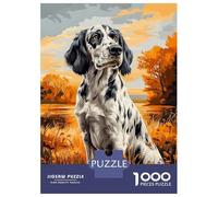 Jigsaw Puzzles for Adults 1000 English Setter Portrait in Autumn Landscape Puzzle for Adults Anti-Stress Toys Improve Memory Gifts for Friends And Family 38x26cm/1000pcs