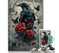 Jigsaw Puzzles for Adults 1000 Evil Crow,Help The Brain Exercise Addictive Toys to Cultivate Patience Artists Collection,Fine Art (75x50cm)