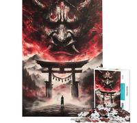 Jigsaw Puzzles for Adults 1000 Evil Torii Gate Oni Mask Fun at Home Activities, Home Art Decor Practical Game for And from 14 Years And over (38x52cm)