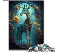 Jigsaw Puzzles for Adults 1000 Fantastical Giraffe Made of Wood, Ideal for Family Fun, Relaxation 50x75cm Challenging & Entertaining, Family Activity