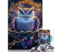 Jigsaw Puzzles for Adults 1000 Fantasy Diamond Owl Puzzles for Teenagers,Challenging Game for Is Ideal As A Gift for The Whole Family 75x50cm