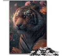 Jigsaw Puzzles for Adults 1000 Fantasy Floral Tiger 1000 Piece Jigsaw Puzzles for Adults for Family & Friends, Brain-Teasing Challenge (Size 50x75cm)