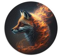 Jigsaw Puzzles for Adults 1000 Fantasy Fox Round Jigsaw Puzzles 1000 Pieces for Adults Erfect for Home Decor, Birthdays, Holidays, And Gifts 67.5x67.5cm