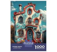 Jigsaw Puzzles for Adults 1000 Fantasy House with Dalmatian Dog Jigsaw for Adults Relaxing Games Presents for Women Challenging To Complete 52x38cm/1000pcs