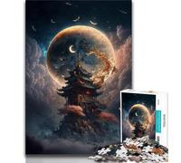 Jigsaw Puzzles for Adults 1000 Fantasy Japanese Temple 1000 Pieces for Teenagers,Stress Reliever Difficult Challenge Unique Home Decor And Gifts (size 38x26cm)