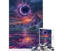 Jigsaw Puzzles for Adults 1000 Fantasy Landscape with Crescent Moon Portal Toy Wall Decor Secret Santa Gifts Relaxing Games Artists' Collection, Fine Arts Size 38x26cm