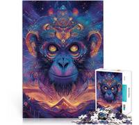 jigsaw puzzles for adults 1000 Fantasy Monkey Art Made of cardboard，Suitable for ages 14 and up with completely interconnected pieces of random shape Gift For Birthdays。size：26x38cm/10.24x14.96inch