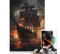 Jigsaw Puzzles for Adults 1000 Fantasy Pirate Ship, Fun Games, Decompressing Intellectual, Improving Love between Couples 50x75cm