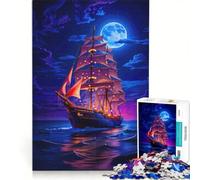 Jigsaw Puzzles for Adults 1000 Fantasy Pirate Ship, Fun Games, Decompressing Intellectual, Improving Love between Couples 50x75cm