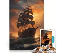 Jigsaw Puzzles for Adults 1000 Fantasy Pirate Ship, Fun Games, Decompressing Intellectual, Improving Love between Couples 38x26cm