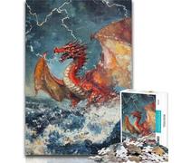 Jigsaw Puzzles for Adults 1000 Fantasy Red Dragon 1000 Pieces for Teenagers,Educational Stress Relief Toy Gifts for Friends And Family 50x75cm