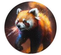 Jigsaw Puzzles for Adults 1000 Fantasy Red Panda Round Jigsaw Puzzles 1000 Pieces for Adults Erfect for Home Decor, Birthdays, Holidays, And Gifts 67.5x67.5cm