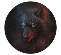 Jigsaw Puzzles for Adults 1000 Fantasy Wolf Round Jigsaw Puzzles 1000 Pieces for Adults Erfect for Home Decor, Birthdays, Holidays, And Gifts 67.5x67.5cm