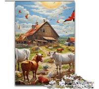 Jigsaw Puzzles for Adults 1000 Farm Animal Puzzle Made of Wood,Challenging Brain Teaser for Teenagers, Family Game Night Fun 1000pcs(50x75cm)