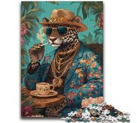 Jigsaw Puzzles for Adults 1000 Fashion Leopard Family Game Stress Reliever Difficult Challenge Secret Santa Gifts 50x75cm