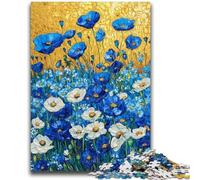 Jigsaw Puzzles for Adults 1000 Field of Blue Poppies Family Game Stress Reliever Difficult Challenge Secret Santa Gifts 50x75cm