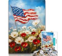 Jigsaw Puzzles for Adults 1000 Field of White Red Flowers Adult Jigsaw,for Educational Game Challenge Toy Birthday Present, Gifts, Wall Art 50x75cm