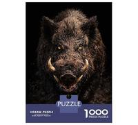 Jigsaw Puzzles for Adults 1000 Fierce Wild Boar with Glowing Eyes Adult Jigsaw Puzzle Hands-on Game Precision Cutting Gifts for Friends And Family 52x38cm/1000pcs