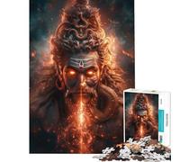 Jigsaw Puzzles for Adults 1000 Fiery Lord Shiva Challenging To Complete Learning Educational DIY Toys for 14+ Puzzle Game Offered (38x26cm)