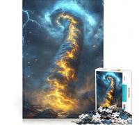 Jigsaw Puzzles for Adults 1000 Fiery Tornado in A Stormy Sky, Brain Teaser Game, Interesting Stress Reduction, Challenging Game Gifts 50x75cm