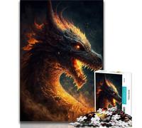 Jigsaw Puzzles for Adults 1000 Fire Dragon in Heaven Puzzles,Challenging Game Gifts for Is Ideal As A Gift for The Whole Family 75x50cm