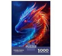Jigsaw Puzzles for Adults 1000 Fire Ice Dragon Adult Jigsaw Puzzle Toy Wall Decor Difficult Challenge Educational Challenge 70x50cm/1000pcs
