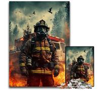 Jigsaw Puzzles for Adults 1000 Firefighter Cardboard Puzzles Challenging Game Toys, Unique Birthday And Gifts for Age 14 Years Up 26X38CM
