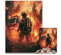 Jigsaw Puzzles for Adults 1000 Firefighter Cardboard Puzzles Challenging Game Toys, Unique Birthday And Gifts for Age 14 Years Up 26X38CM