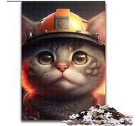 Jigsaw Puzzles for Adults 1000 Firefighter Cat Jigsaw Puzzles size : 50x75cm for Teenager & Families, Perfect DIY Decor & Brain-Teasing Challenge