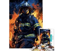 Jigsaw Puzzles for Adults 1000 Firefighter Flame Jigsaw 1000 Pieces Home Decoration Toys Wall Decoration Gifts for Friends And Family (38x26cm)