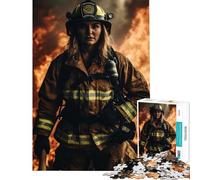 Jigsaw Puzzles for Adults 1000 Firefighter in Action Challenging To Complete Precision Cutting Family Game for Ages 14 And over (38x26cm)