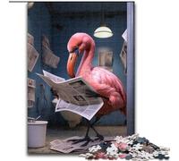Jigsaw Puzzles for Adults 1000 Flamingo Reading Newspaper Impossible Jigsaw Puzzles for Adults Challenging & Entertaining, Family Activity (Size 38x26cm)