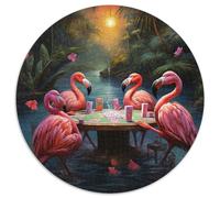 Jigsaw Puzzles for Adults 1000 Flamingos Playing Poker 1000 Piece Jigsaw Family Interaction & Brain Challenge,Family Activity Challenge (Size 67.5x67.5cm)