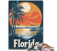 Jigsaw Puzzles for Adults 1000 Florida Sunset Landscape Poster 1000 Pieces for Adults,Challenging Family Activity Games DIY Toy for Home Wall Decor Gifts (26x38cm)