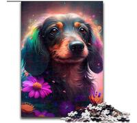 Jigsaw Puzzles for Adults 1000 Flower Dachshund Adult Jigsaw Puzzles 1000 Pieces Challenging Brain Teaser for Teenagers, Perfect for Home Decor Or Gift size : 50x75cm