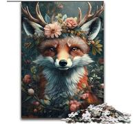 Jigsaw Puzzles for Adults 1000 Flowers And Foxes,Help The Brain Exercise Addictive Toys to Cultivate Patience Wall Decoration 38X26CM