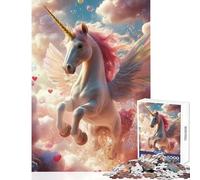 Jigsaw Puzzles for Adults 1000 Flying Unicorn with Wings Educational Toy Gift Birthday Practical Game Interesting Stress Reduction Size 38x26cm